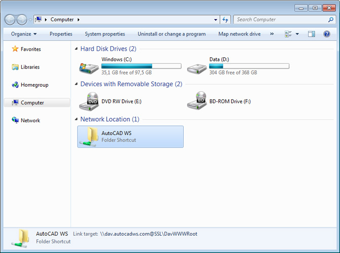 AutoCAD WS Desktop Folder