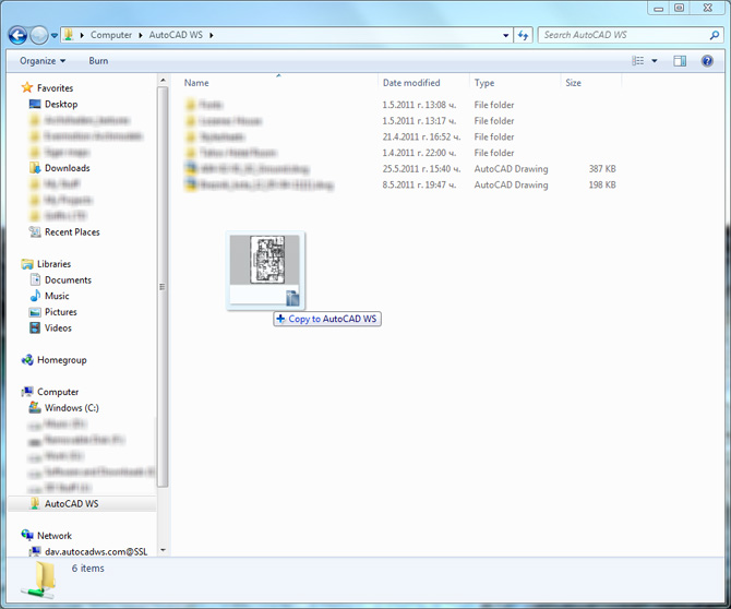 AutoCAD WS Desktop Folder