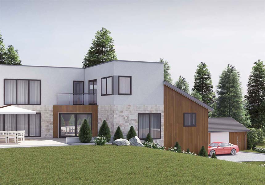 Exterior visualization of family house #1