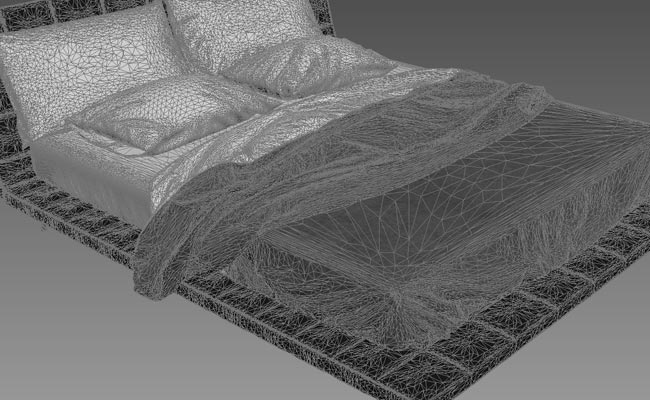 3Д модел на легло от Poliform